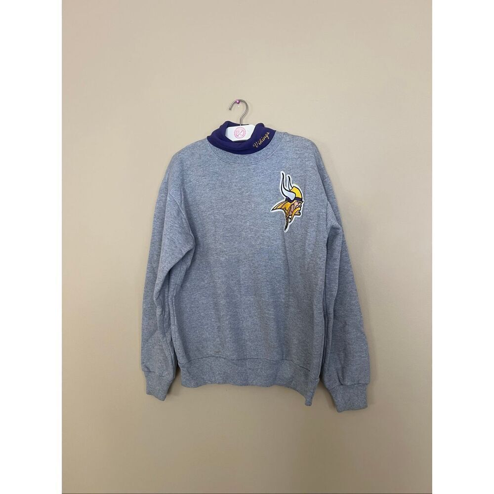 Majestic Vintage Grey Minnesota Vikings Crewneck Size Medium
